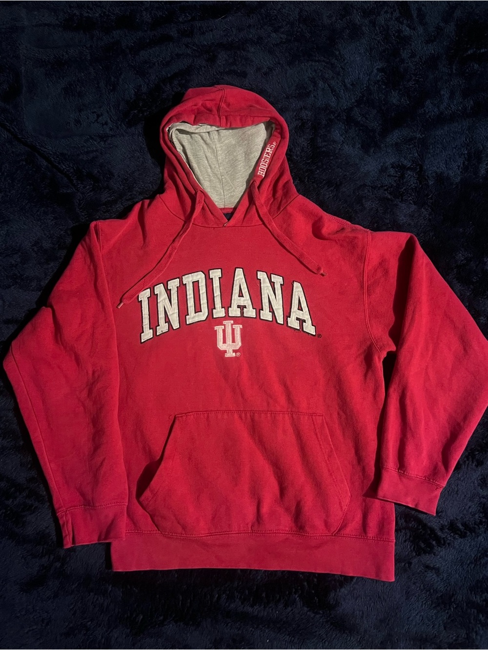 Indiana Red Hooded Sweatshirt with Contrast Lining